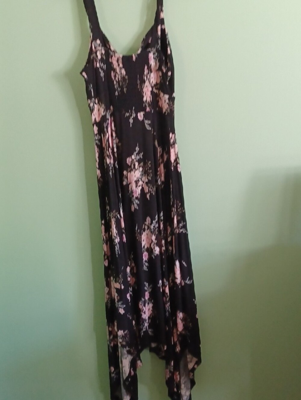 American Rag Black Maxi Dress with Pink Floral Print - Picture 2 of 5